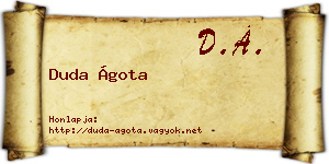 Duda Ágota névjegykártya